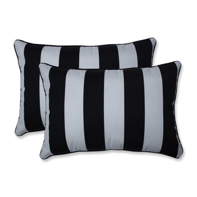 Striped Outdoor Reversible Throw Pillow