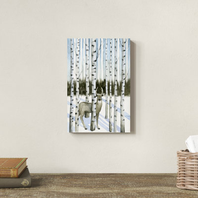 «Deer in SnowfaII I» par Grace Popp - reproduction d'art sur toile