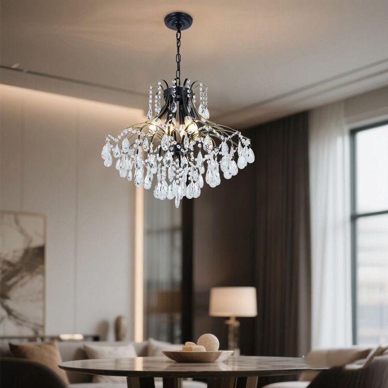 Vintage French Crystal Chandelier - Adjustable Chain & Classic Elegance (no Bulb)