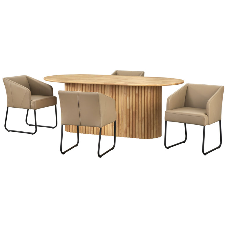 Beasley Dining Set, 5 Pieces: Table, 4 Chairs