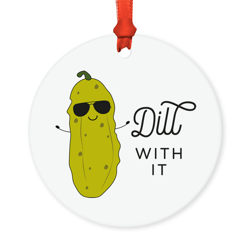 Ornement en forme de cornichon Funny Food pun Dill