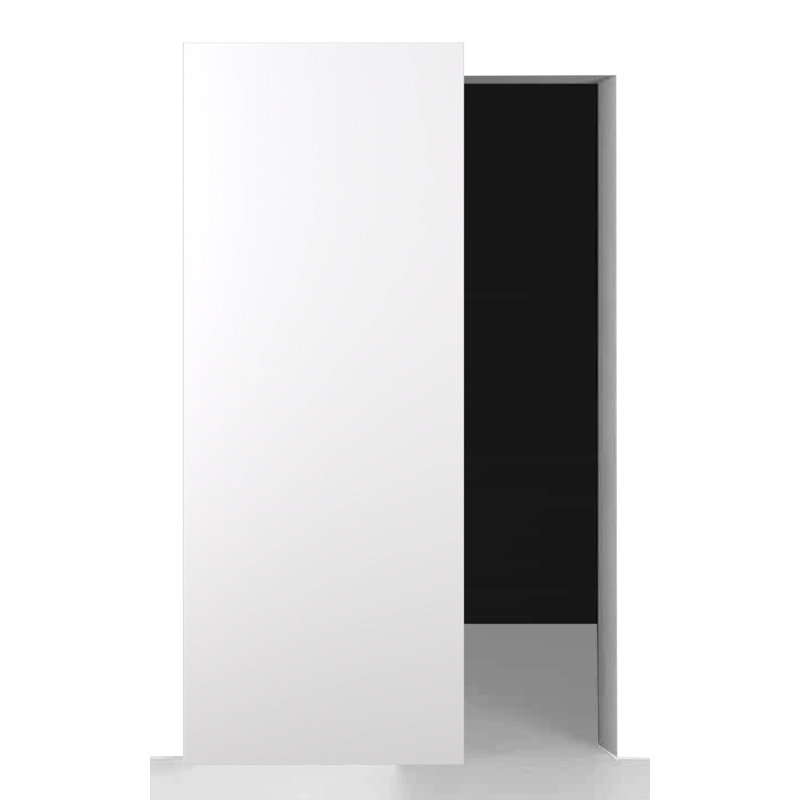 Porte de grange coulissante avec panneau de base et panneau de base Optima, 23,87 po x 95,24 po, Blanc neige