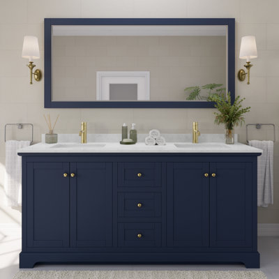 Avery 72'' Double Bathroom Vanity with Marble Top