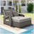 Rober Wicker Rattan Double Chaise Lounge, 2-Person Reclining Daybed with Adjustable Back and Cushions, Free Furniture Protection Cover-2037676840