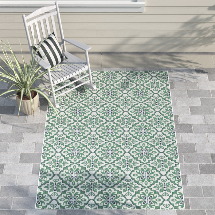 Beachcrest Home Carole Damask Indoor / Outdoor Area Rug & Reviews ...