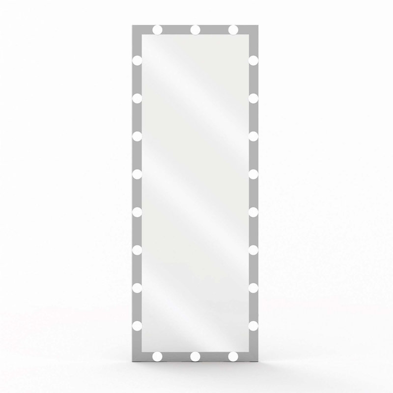 Hollywood Full Length Mirror With Lights Full Body Vanity Mirror With 3 Color Modes Lighted, Silver