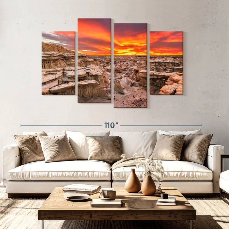 Coucher de soleil à Alvord, Nouveau-Mexique, H 54 po x l 84 po