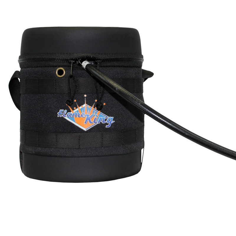 Flame King Gas Hauler Kit-Insulated Protective Carry Case for 3LB Propane Tank Plus Adapter Hose