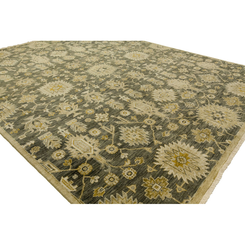 Hand Knotted Wool Southwestern Area Rug in Brown, Rectangle 2' x 3'