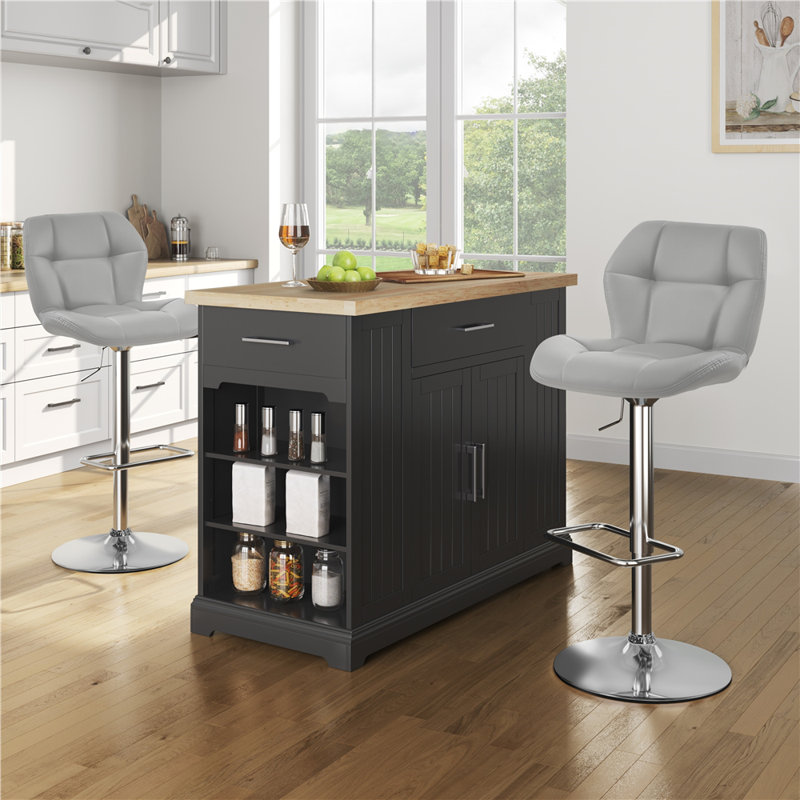 color Height Adjustable Swivel Bar Stools, Light Grey