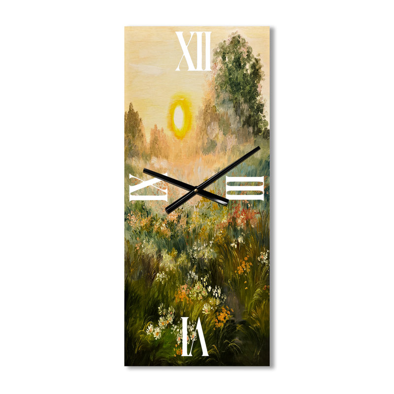Horloge murale Sunrise in the Blossoming Field, Petit