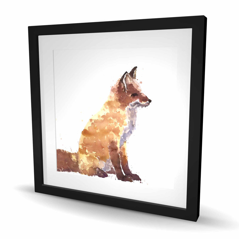 Renard roux encadré, reproduction mat