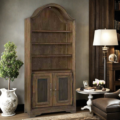 Simple Circular Arc Distressing Wooden Bookcase