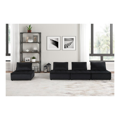 Anna Black 4-Seater Modular Sofa