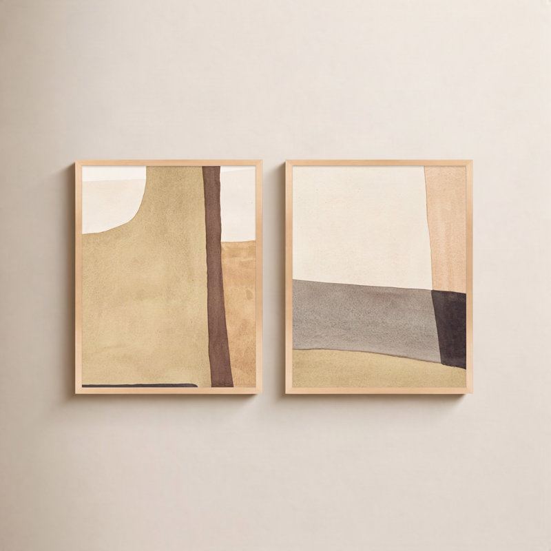 Overlapping By 2 By Julia Balfour - Framed Wall Art, 20" H x 16" W x 1.25" D, Brown Framed