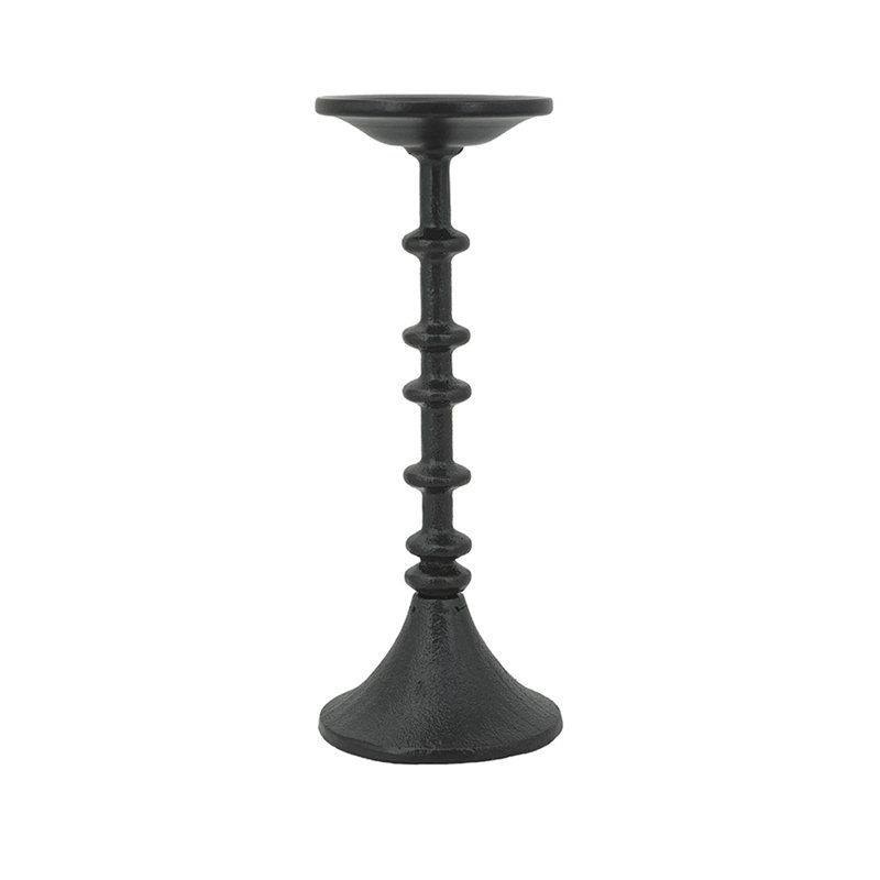 Porte-bougie décoratif en fer avec motif de broche