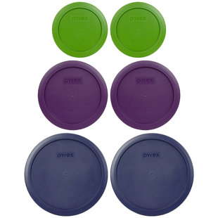 Paquet Pyrex 7200-PC vert pelouse, 7201-PC mauve et 7402-PC bleu couvercle
