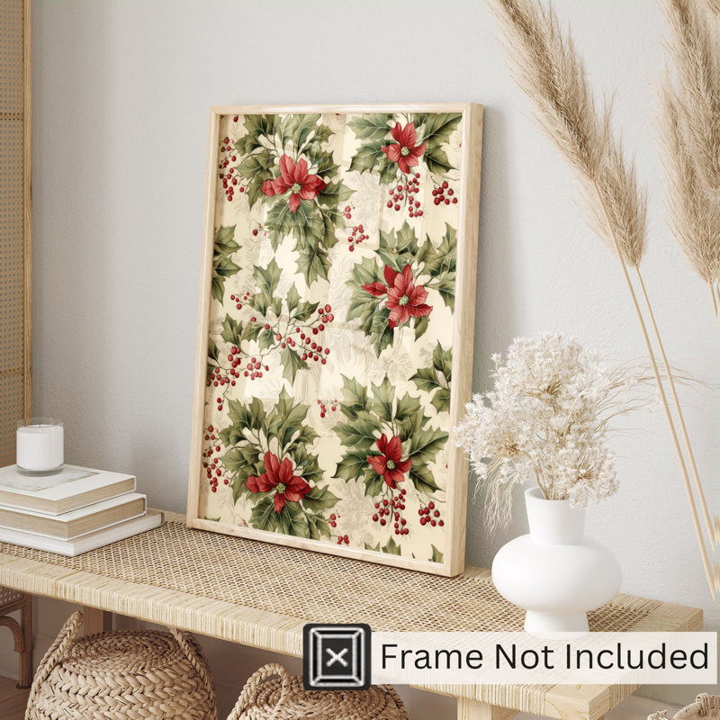 Fleurs de Noël florales, reproduction d'art classique sans cadre, H 30 po x l 20 po