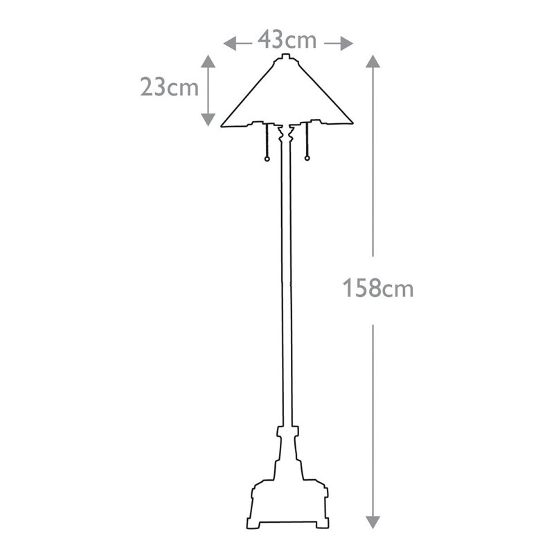 Riehle 157.5cm Bronzed Traditional Floor Lamp