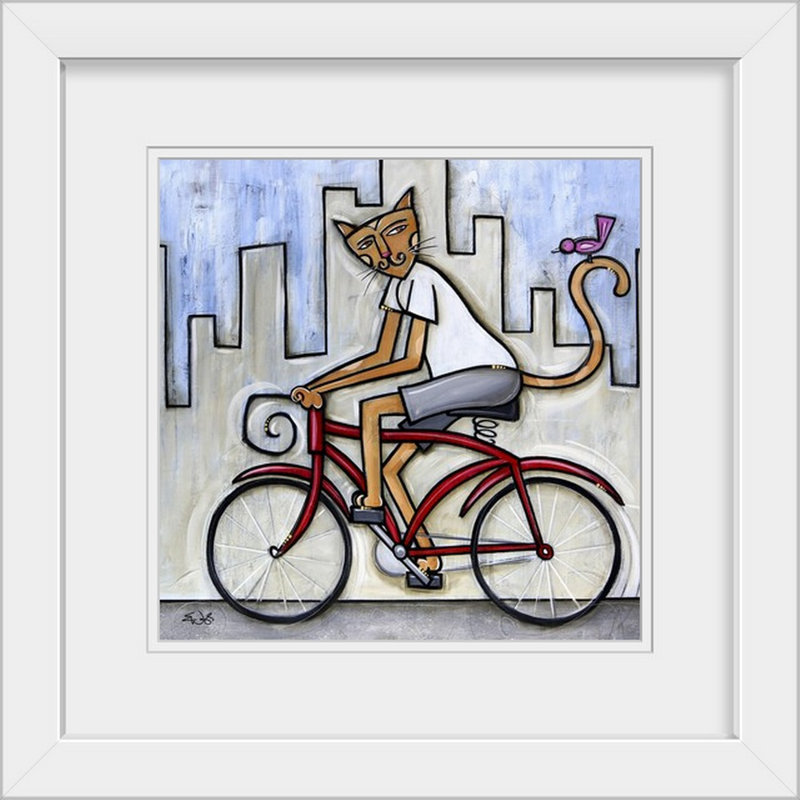 «I Think I Am Being Tailed» par Brittiney, Malveaux, H 20" x l 20" x P 1", Cadre blanc