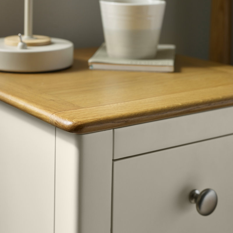 Amrico 34cm W Bedside Table, Light Grey