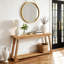 Console en bois massif de 63 pouces de long, canapé étroit à 2 niveaux pour le salon et le vestibule-805185557