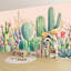 Papier peint adhésif peler et coller Cactus Garden Vibrant Floral Blooms Soft Pastels, papier peint amovible en PVC, H 100 po x l 144 po, pour chambre à coucher, bureau à domicile-169483573