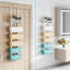Porte-serviettes au-dessus de la porte avec tablette en métal - Porte-serviettes mural à 6 niveaux pour salle de bain, organisateur de serviettes roulé peu encombrant