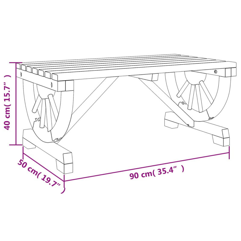 Rectangular Fir Outdoor Coffee Table, Beige, Beige