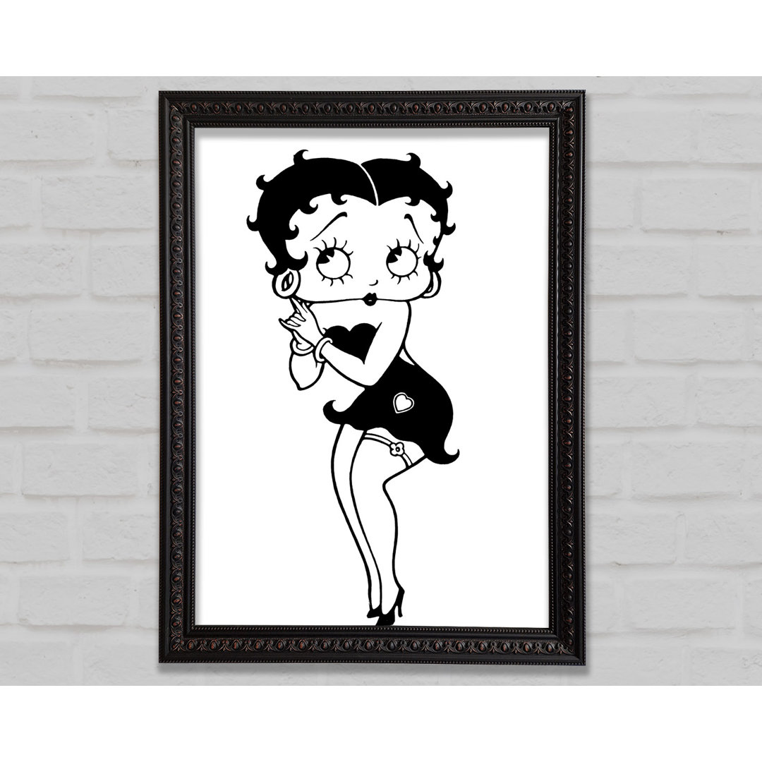 Betty Boop Love Heart - Einzelner Bilderrahmen Kunstdrucke