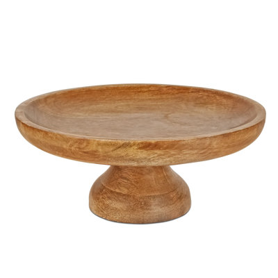 12" Mango Wood Footed Fruit Bowl Stand
