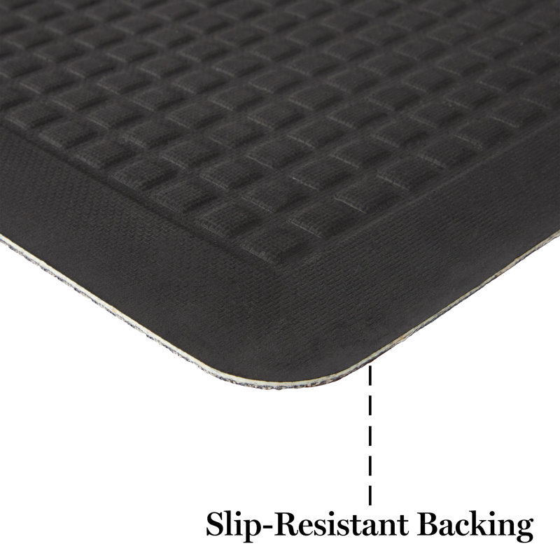 Gray Trellis Memory Foam Anti-Fatigue Kitchen Mat