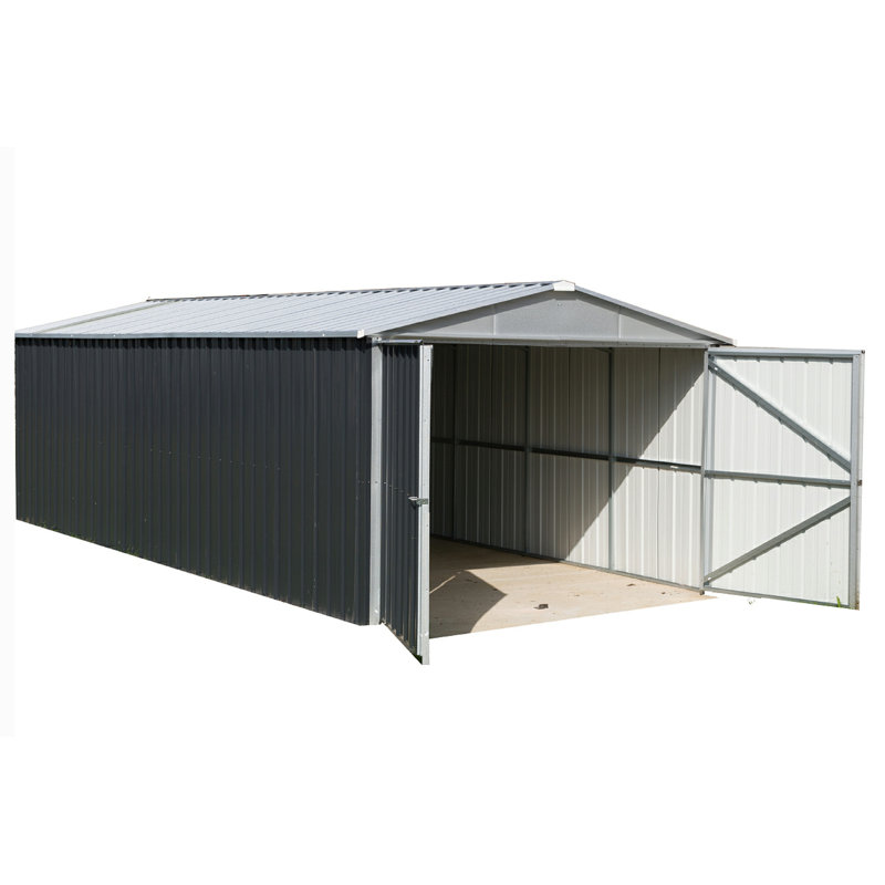 Garage 10 ft. W x 17 ft. D Metal Apex Garden Shed