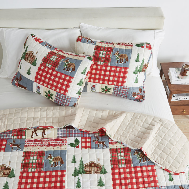 Ensemble de courtepointe Vibrant & Cheerful Christmas, Courtepointe simple TG + 1 taie décorative standa, Érable douillet