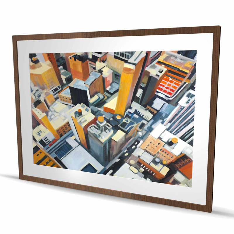 Impression sur les bâtiments des villes, vue de dessus des bâtiments de New York