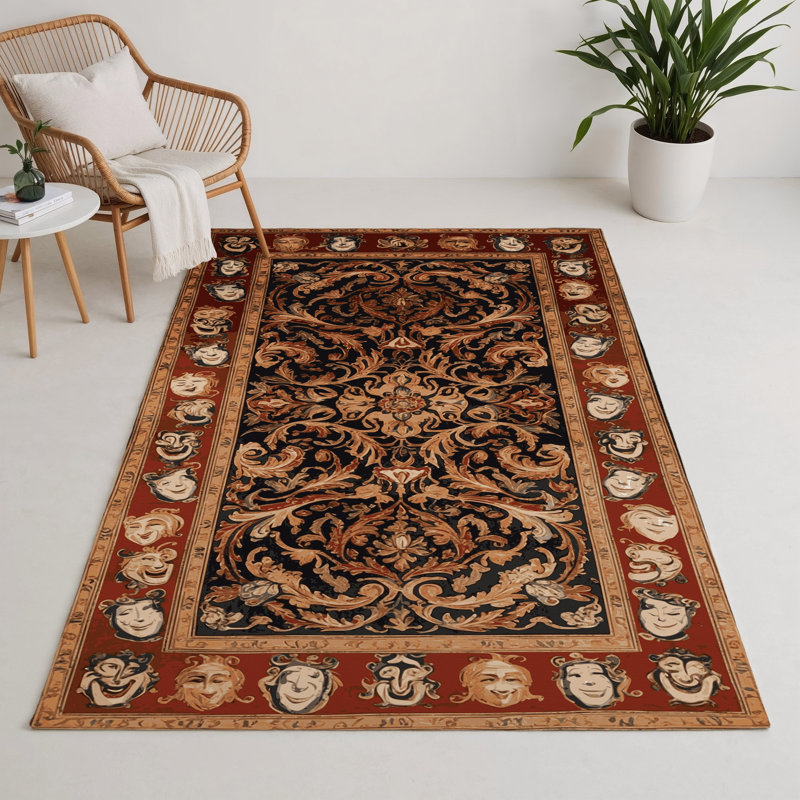 Tapis d'intérieur et d'extérieur brun français, Rectangle 9 pi x 12 pi