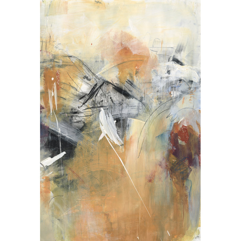 Frozen Spring II by Joyce Combs - Painting on Canvas, 122 cm H x 81 cm W, Black Floater Framed