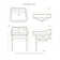 Whitehaus Collection 23" Console with Integrated Rectangular Bowl, Brass Leg Support and Side Towel Bar