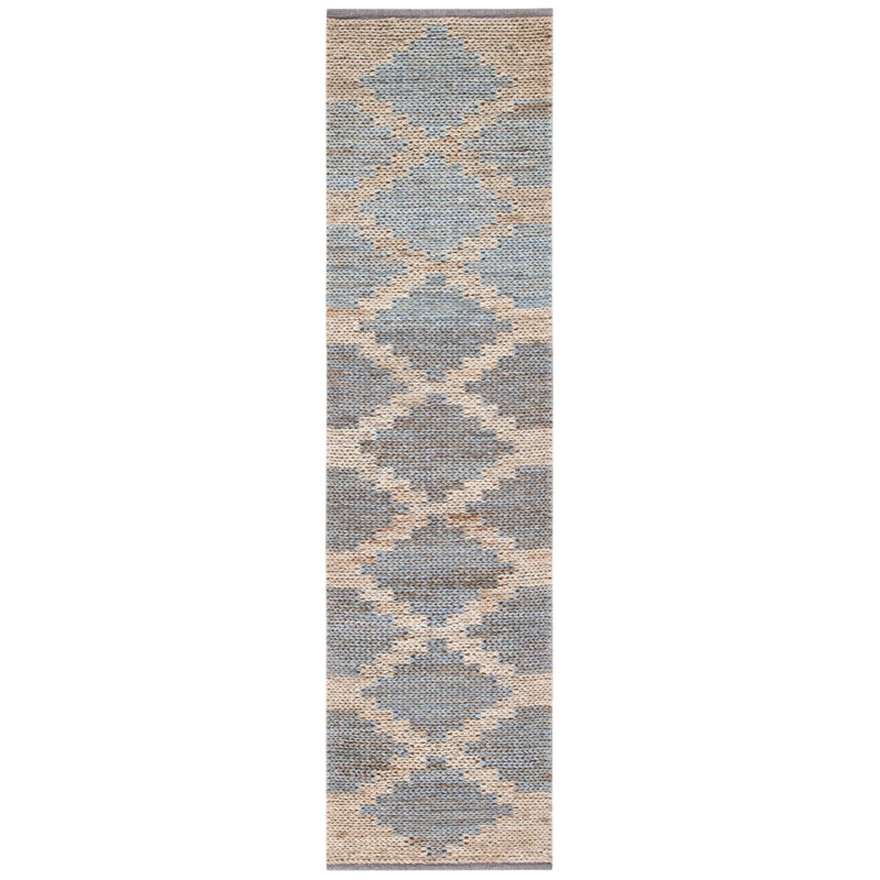 Adeli Geometric Handmade Flatweave Jute Natural/Gray Area Rug, Runner 2'3" x 9'