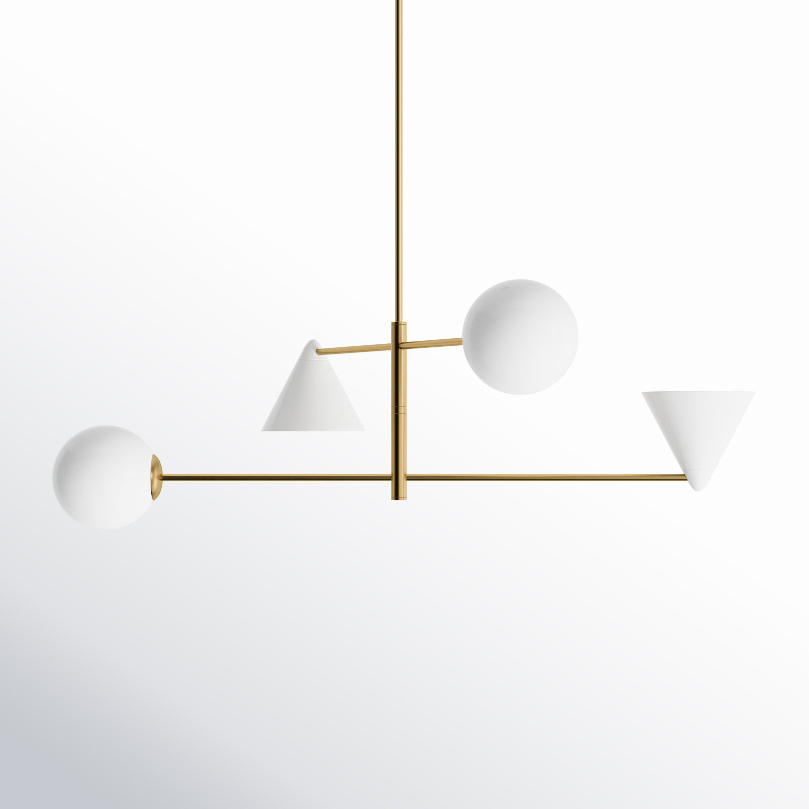 4 - Light Dimmable Chandelier, 16.12" H x 48" W x 48" D, White