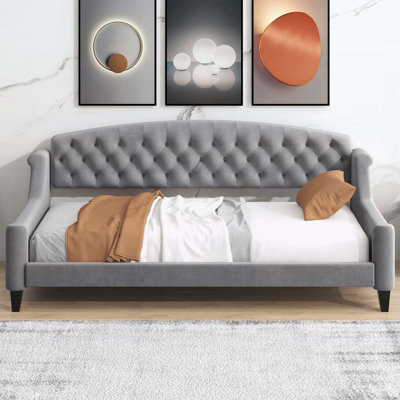 Lit de jour moderne et élégant à boutons, pour petits espaces