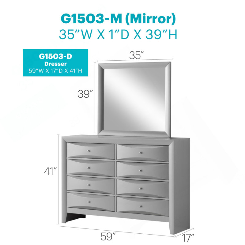 Commode Marilla G1503-D, champagne argenté, Champagne