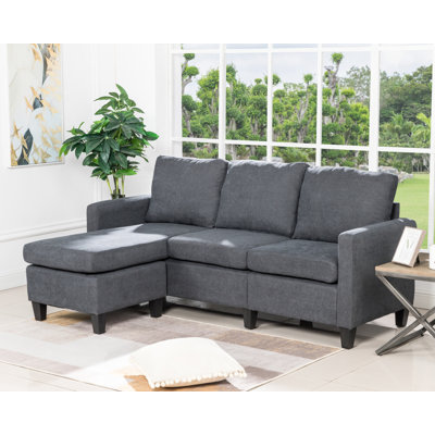 76 " Velvet Sofa & Chaise