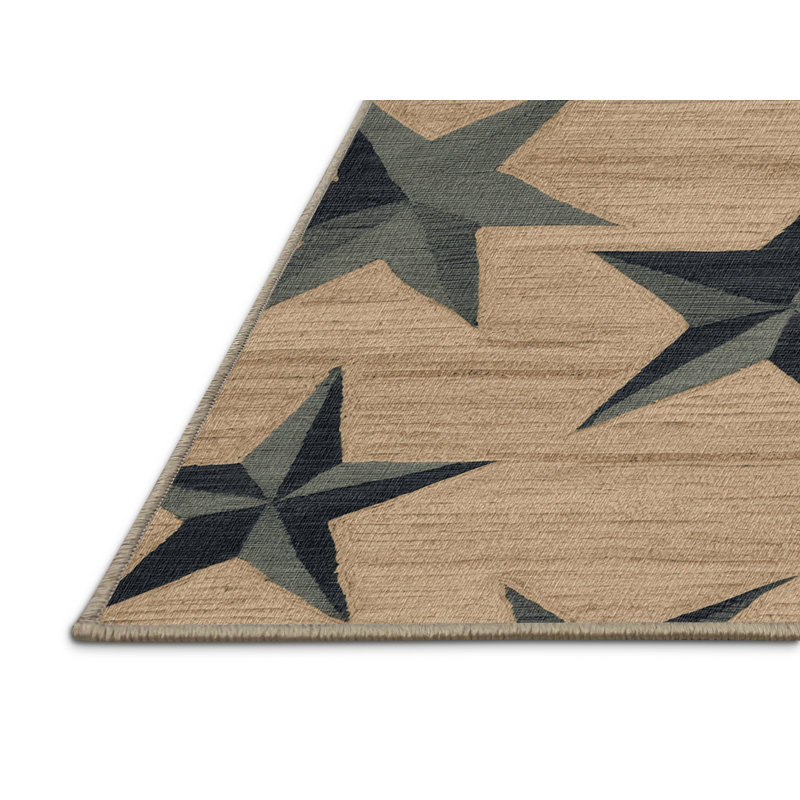  Tapis hawaïen à motif d'étoiles lavables, Rectangulaire 2 pi x 3 pi