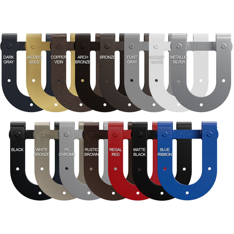 Black Steel Premium Horseshoe Barn Door Hardware Set with 4' Track
