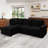 Brunella Upholstered Corduroy Sectional Sofa Bed Black-326068163-326068166