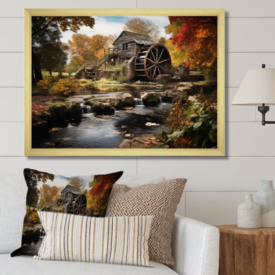 Moulins, moulin automnal encadré sur toile