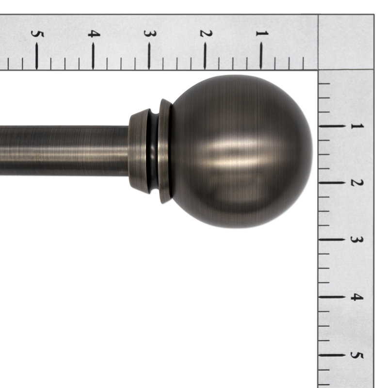 Tringle à rideaux simple ajustable en acier 120 po à 240 po Clètes, Étain brossé