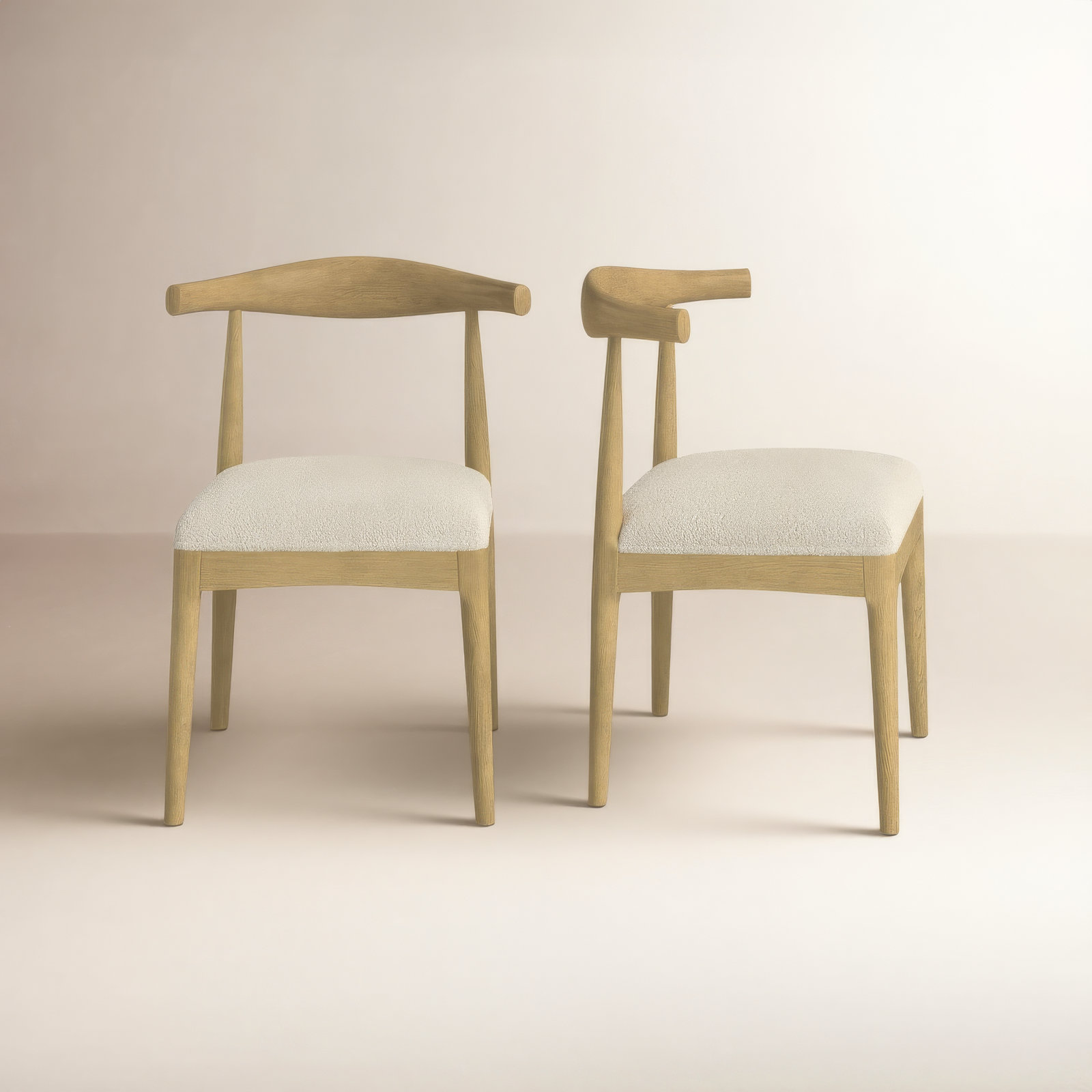 Ione Dining Chair, Ivory, Light Ash