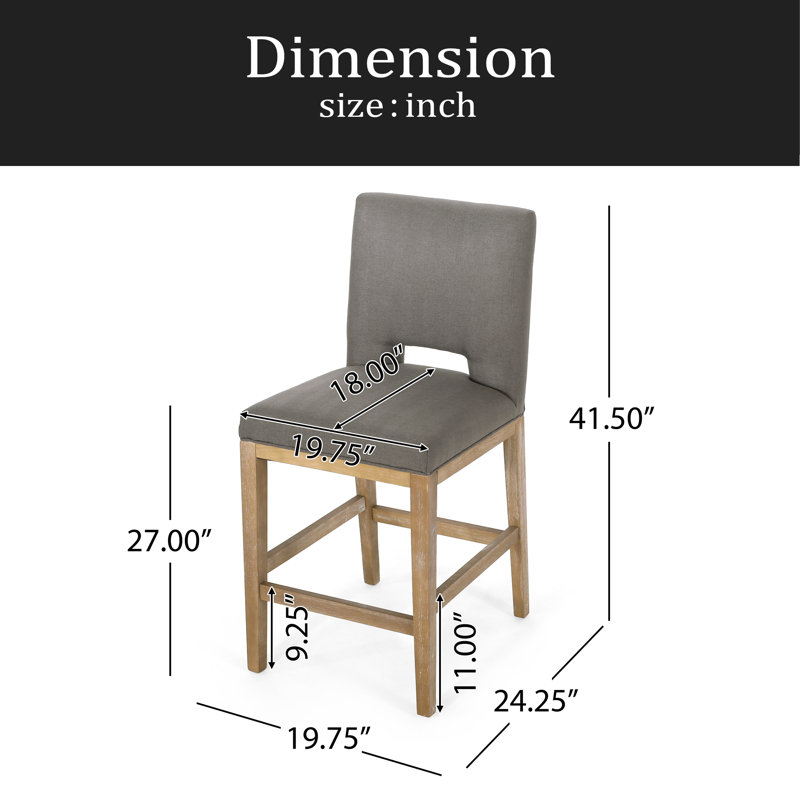 Tabourets de comptoir, ensemble de 2, Gris